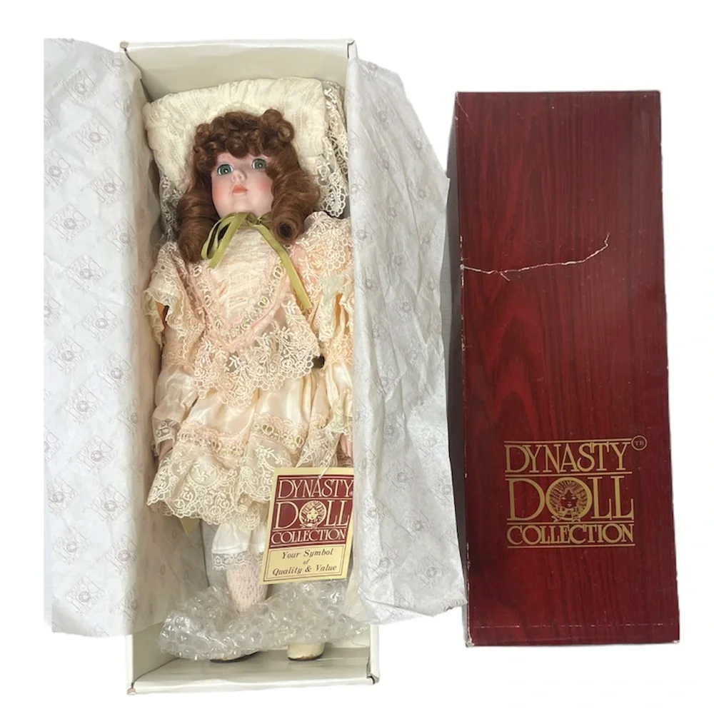 Vintage Doll Dynasty Doll Collection Leah Victorian Cottagecore Porcelain Bisque